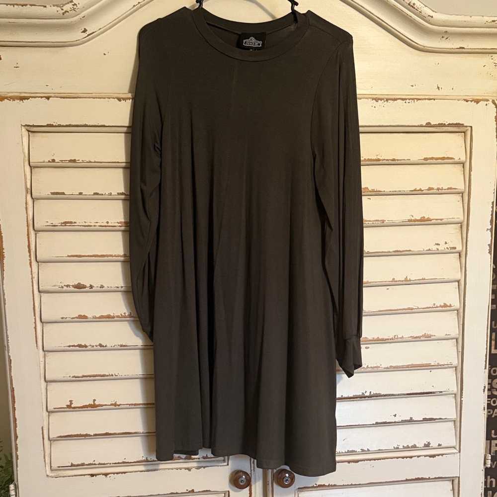 Dark Olive Long Sleeve Dress